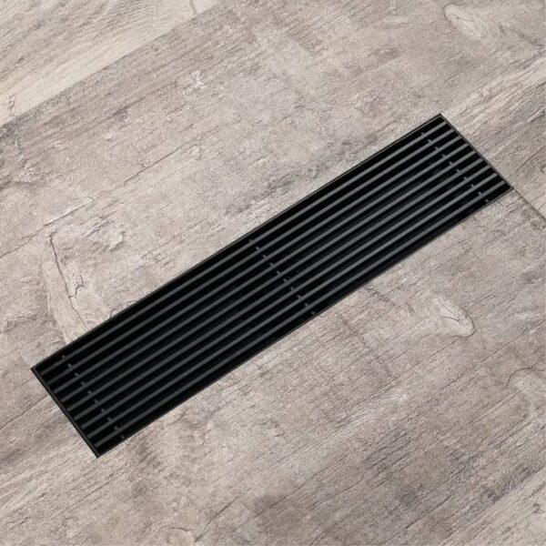 400mm Black Linear stainless heavy gage shower floor drain