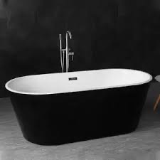 1700mm Black&white straight round luxury freestanding baths