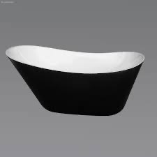 Black/white Side Curved black luxury freestanding Bathtub