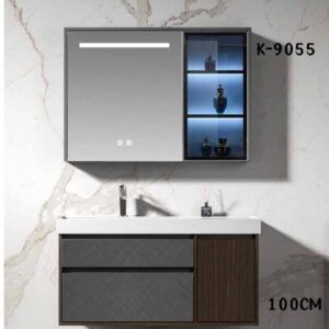WK9055 100CM hung Cabinet basin with Led Mirror