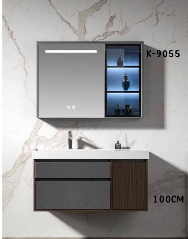 WK9055 100CM hung Cabinet basin with Led Mirror