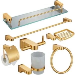 Square base Golden sets bathroom accessries