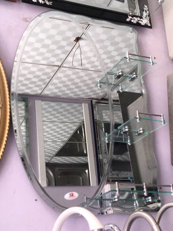 Oval glass Multiple shelf mirror - Image 2