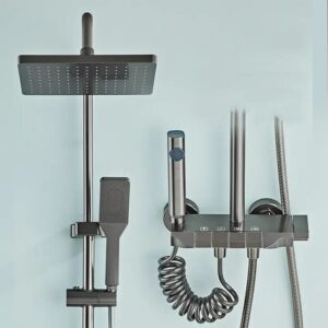 BS-SS018 Grey Piano Button control Modern shower mixer set