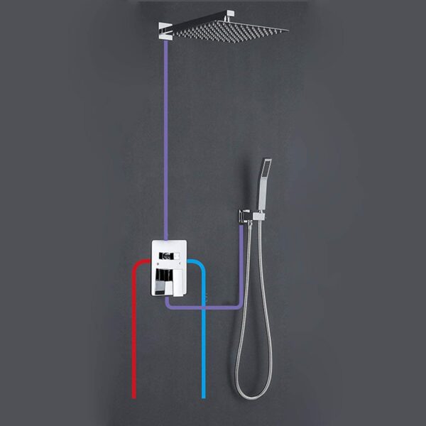 Chrome 4 ways concealed shower mixer - Image 7