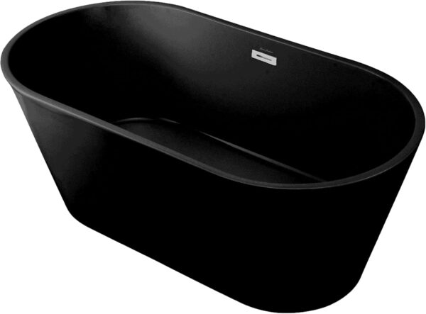 1500mm straight round black luxury freestanding Bathtub - Image 3