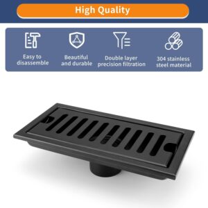 200mm Black stripes shower floor drain