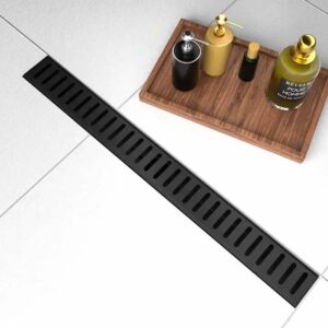 Black stripes 600mm shower floor drain