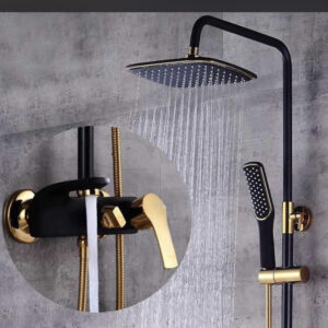 BS-SS05 BlackxGold heavy gage shower sets