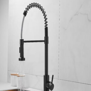 Black single chain sink mixer