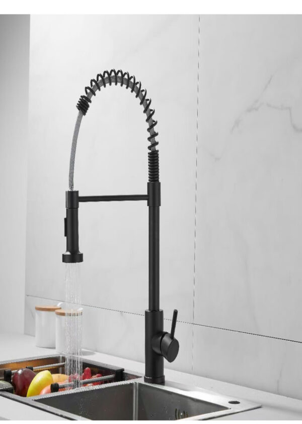 Black single chain sink mixer