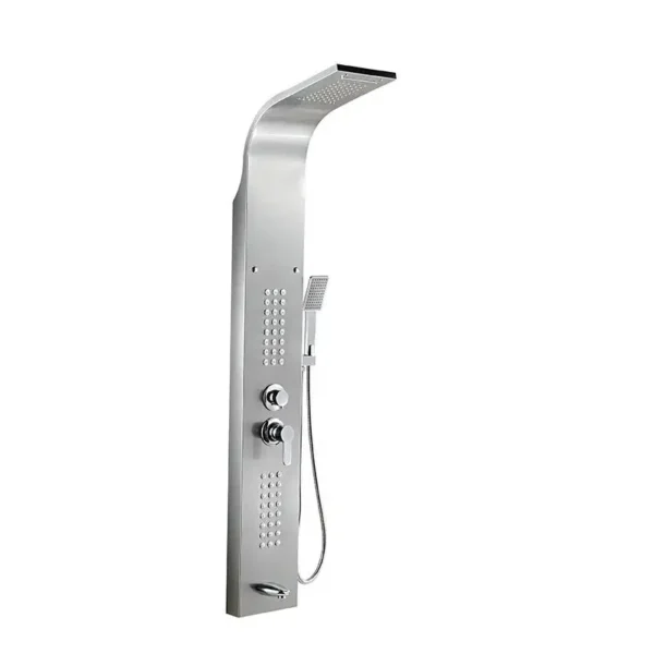 Brushed Nickel Steel panel shower