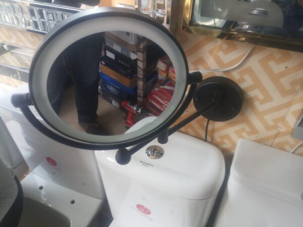 Black 3x Round Led Magnifying Mirror