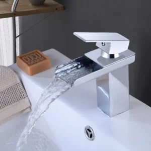 Halfcut Waterfall Basin Mixer Chrome