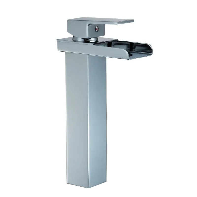 Brushed Nickel Long square Basin Mixer Taps - Image 2