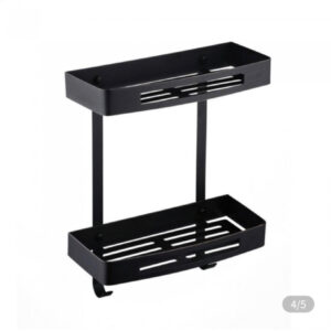 Black Double Bathroom Shelf