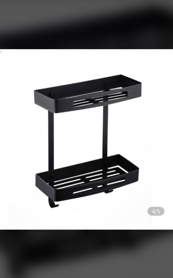 Black Double Bathroom Shelf