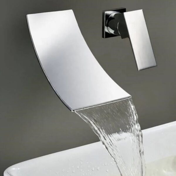 Chrome waterfall Concealed basin Faucet