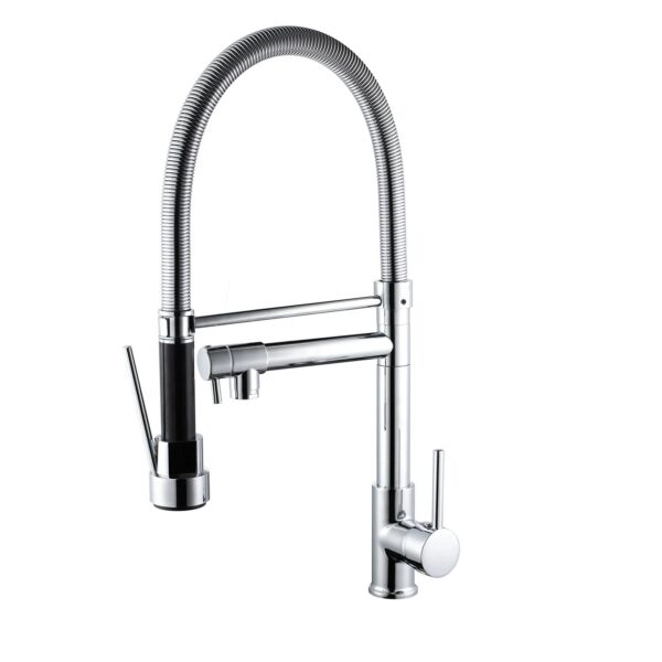 Brushed Nickel full chain 2-in-1 sink mixer