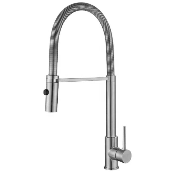 Brushed single full chain sink mixer