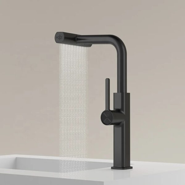 Black modern 2 ways spout pullout sink/basin mixer - Image 4