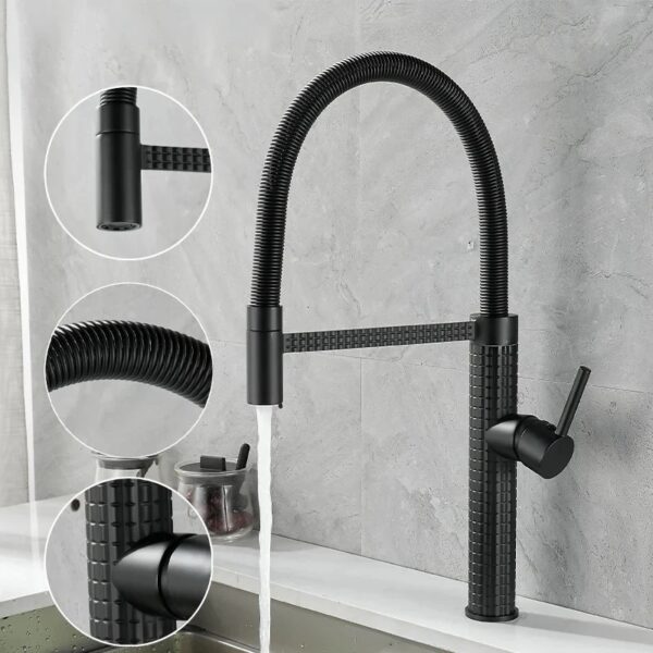Executive black full-chain sink mixer