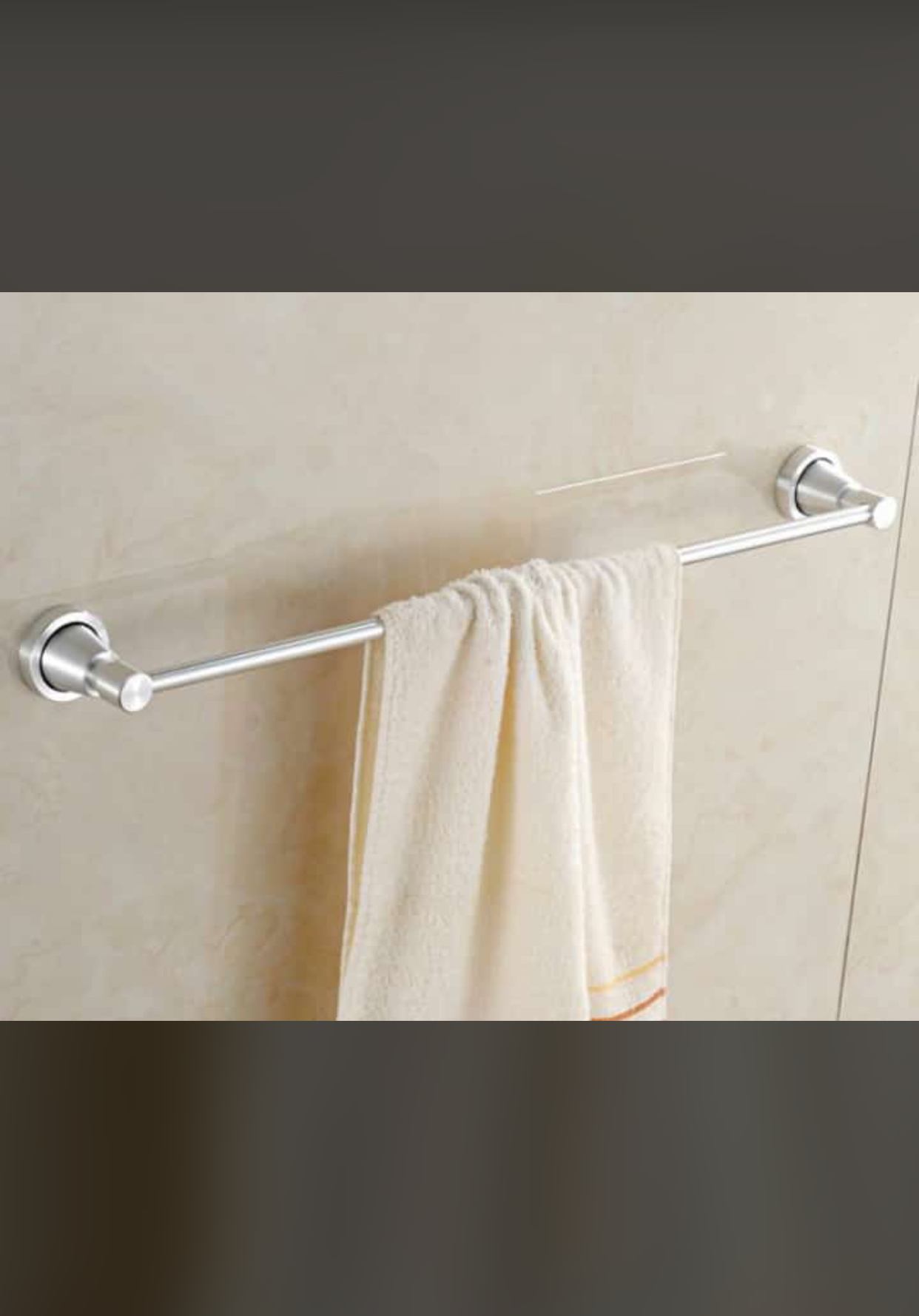 Aluminum single towel hanger