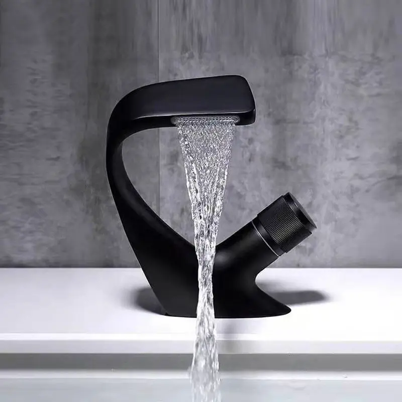 New Designer Waterfull Basin Mixer Black