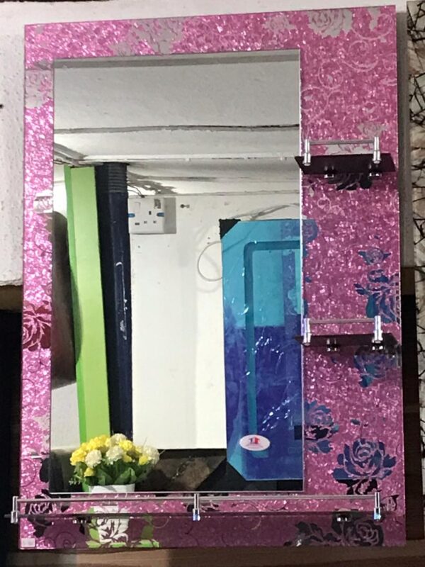 Pink Glass wall Mirror