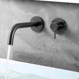 Black bend concealed basin mixer