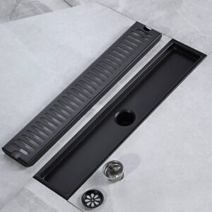Black stripes 500mm shower floor drain