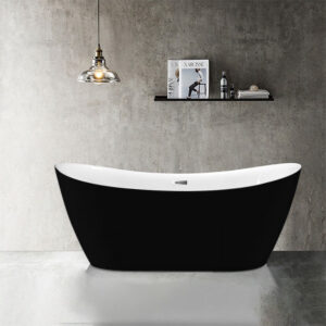 1700mm Curved in black/white luxury freestanding baths