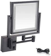 Black Square 3x Led Magnifying Mirror