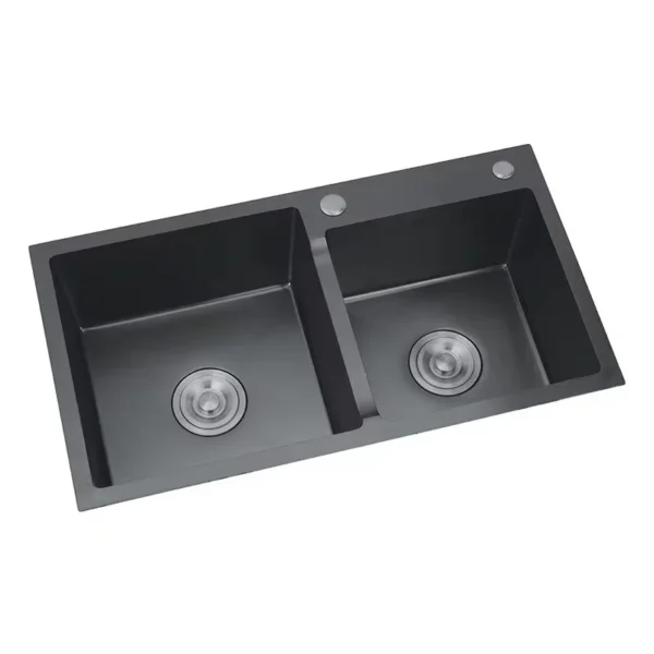 Double bowl black Almond Sink  KS-AS05