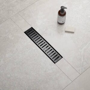 30cm Black shower flow waste Floor drain