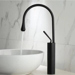 Black 360 rotation high base modern Basin/Sink Mixer