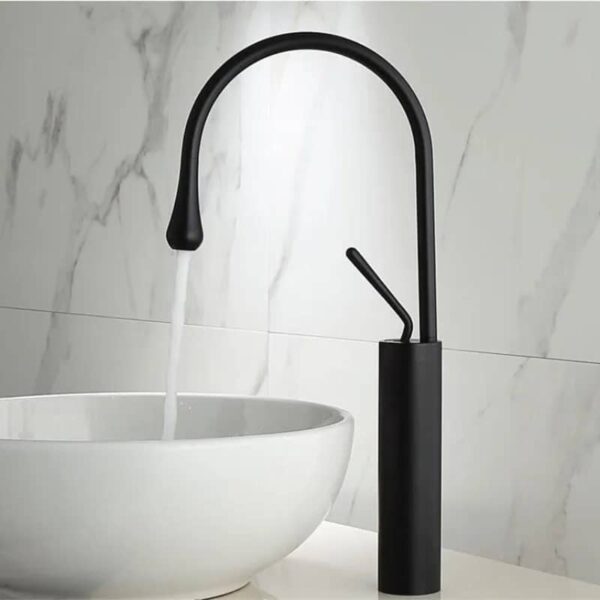 Black 360 rotation high base modern Basin/Sink Mixer