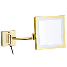 Golden Square 3x Led Magnifying Mirror