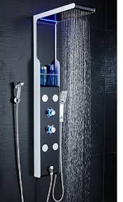 BS-PS10 Rainfall LED Shower Panel with Handheld Shower 4 Body Jets