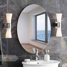 Oval Frameless Plain mirror