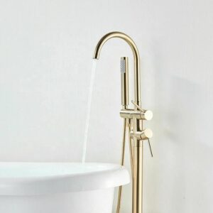 365-SM029 Golden round floor-standing bath shower mixer
