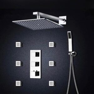 Super stainless concealed shower Mixer with massage jets