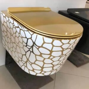 Golden cracked executive wall-hung concealed toilet