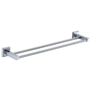 Square base Chrome double towel hanger
