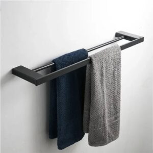 Classic black double towel hanger