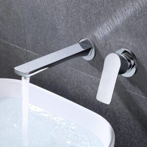 TBM048 Chrome flat lever concealed bathroom faucets conduit basin mixer