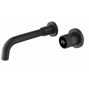 TBM007 Black bend thermostatic digital concealed basin mixer tap
