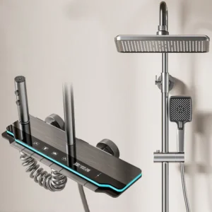365-SM018 Digital thermostatic piano button control mixer shower sets