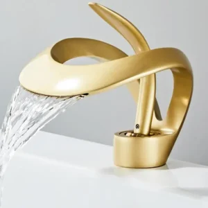 TBM045 Contemporary Golden Bathroom Faucets Waterfall Basin mixer tap