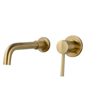 TBM076 High quality Round bend golden concelaed basin mixer
